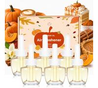 LASENTEUR Pumpkin Plug In Air Freshener Refill 6x19 ml for Air Wick & Glade | Plug In Refills, Six Pumpkin Spice Scents with Cinnamon, Vanilla, Caramel, Cake and Latte Notes for Autumn Home Fragrance