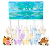 LASENTEUR Warm Cosy Air Freshener Refills Pack for Air Wick & Glade 12x19ml | Marine Rose, Ocean Rose, Tobacco Vanilla and Cozy Blanket-fruit, floral, spice, vanilla and musk notes across indoor spaces