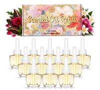 LASENTEUR Woody Plug In Refills Compatible with Air Wick & Glade 12x19ml | Air freshener refills with Ebony Agarwood, Ebony Rose, Exotic Tropical Blossoms and Zen for woody floral room scents