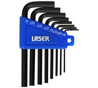 Laser 0267 Imperial Hex Key Set 8pc, Black,chrome