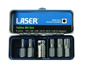 Laser 0592 Spline Bit Set - 3/8"d 6pc