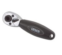 LASER 3723 Reversible Ratchet Short 1/4" Drive Chrome Vanadium Steel 72 Teeth