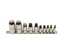 Laser Tools Hex Socket Bit Set 5522 - 1/4"D, 3/8"D, 1/2"D, 10 Piece