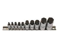 Laser Tools Hex Socket Bit Set 5522 - 1/4"D, 3/8"D, 1/2"D, 10 Piece