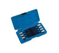 Laser Tools Long Tamperproof Ball End Star Socket Bit Set 1/4"D 7 Piece