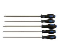 LASER 5743 5Pcs Screwdriver Extra Long Spline & XZN Set 300mm S2 Steel Soft Grip