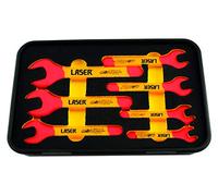 Laser 6048 Insulated Open Ended Spanner Set 7pc, Yellow and Red