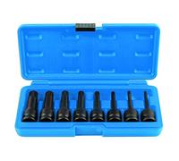 Laser Tools Long Impact Tamperproof Spline Socket Bit Set 1/2"D 8 Piece