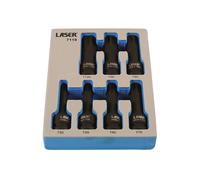 Laser Long Impact Star Socket Bit Set 1/2"D 7 Piece
