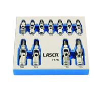 Laser Tools Tamperproof U/j Star Socket Bit Set 1/4"D 3/8"D 11 Piece