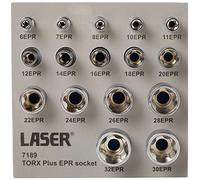 Laser 7189 Torx® Plus EPR Socket Set 1/4"D, 3/8"D, 1/2"D 16pc