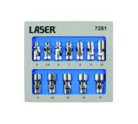 Laser 7281 Universal Joint Socket Set 1/4" D 12Pc