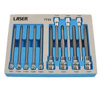 Laser 7723 Long Tamperproof Torx® Socket Bit Set 1/4"D, 3/8"D, 1/2"D
