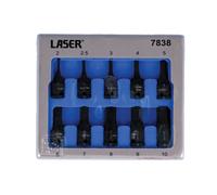 Laser 7838 Impact Hex Socket Bit Set 1/4" Drive 10pc