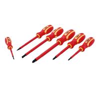 LASER 8455 6Pcs Screwdriver VDE Insulated Set Pz1 Pz2 Pz3 3mm 5.5mm 6.5mm CrV
