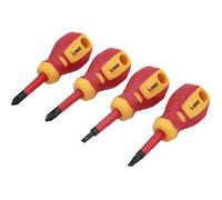 Laser Exhaust Technology 8491 Slim Stubby Insulated Screwdriver Set 4pc