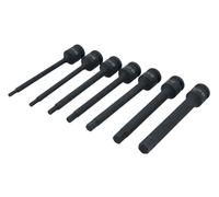 Laser Exhaust Technology Impact Hex Bit Set 8580 Extra Long 1/2" D 7pc