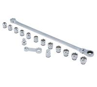 Laser 8662 16 piece Extra Long Flexible Ratchet Wrench/Socket Set