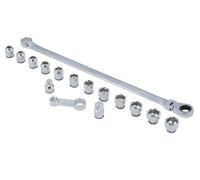 Laser 8662 Extra Long Flexible Ratchet Wrench/Socket Set 16pc
