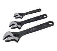 Laser 3 Piece Chrome Vanadium Adjustable Wrench Set