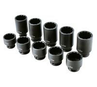 LASER 8700 Socket Wrench Set Chrome-Molybdenum Steel 12-Point Hexagon Socket