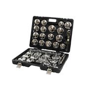 Laser 9128 Oil Filter Cup Wrench & Drain Key Kit - 58pc, Silver