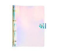 Laser A4 PVC Budget Binder 4-Ring Refillable Planner Cover with Snap Closure Round Ring Loose Leaf Folder for Traveler Planner Diary Pages