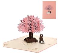 Laser-Cut 3D Cherry Blossom Pop Up Card,Handcrafted Wedding & Anniversary Keepsake with Pressed Florals, Romantic Valentine's Gift Box for Wife, Bride, Mother, Japanese Spring Theme Design