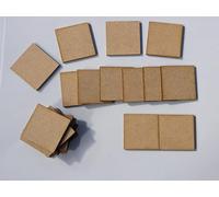 Laser Cut 3mm MDF Bases for Wargames and Crafts, Square 40mm x 40mm, (Various quantities) wooden bases. Made in the UK. (10)