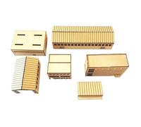 Laser-Cut Basswood Dockyard Scene Kit for 1/350 Scale Warship Models - Unpainted DIY Nautical Simulation Parts (6 Pieces), 1 Set