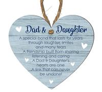 Laser Cut Father's Day Heart Plaque - Celebrate Dad & Daughter Bond, Durable MDF, Perfect Indoor Decor - Size 10cm x 9cm (Large: 23 cm (H) × 20 cm (W))