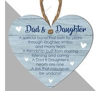 Laser Cut Father's Day Heart Plaque - Celebrate Dad & Daughter Bond, Durable MDF, Perfect Indoor Decor - Size 10cm x 9cm (Medium: 15 cm (H) × 13 cm (W))