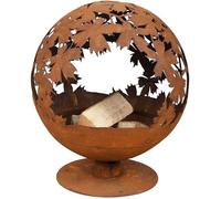 Laser Cut Fire Globe - Leaf Pattern Fallen Fruits Red One Size