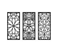Laser Cut Panel Mandala Art Mural and Wall Vinyl Decal 36x56.3cm Store Decoration Black