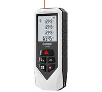 Laser Distance Meter 196ft Digital Laser Measuring Tool with LCD Backlit Display, Pythagorean Mode, Area & Volume Calculation, ±2mm Accuracy, Class II, Electronic Tape Measure for DIY and Construction