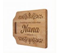 Laser - Engraved Bamboo Chopping Board for Nana - Personalised Kitchen Gift from Grandchildren, Ideal for Birthday, Christmas, Mother's Day& Easy - Hang Design (31.2x22cm)