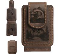 Laser Engraved Eagle Slim Leather Wallet, Handmade Minimalist Front Pocket Wallet for Everyday Carry, Multifunctional Compact Wallets, Gift for Him (1pc)
