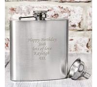 Laser Engraved Personalised Hip flask - Perfect for a Best Man or Usher Thank Your gift with Free Engraving