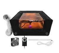 Laser Engraver Enclosure with Smoke Vent and LED Light, Eye Protection Film, Fireproof Fabric, Laser Engraving Machine Protective Cover, Reduce Laser Beam, 25x25x13 Inch