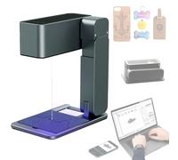 Laser Engraver for Wood Kraft Paper Leather, High Precision 0.05mm Foldable Engraving Machine with Auto Focus Function & Visual Preview Positioning Frame