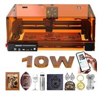 Laser Engraving Machine, Woxcker L2 MAX 10W Enclosure Laser Engraver, 300x300mm Bed Size 0.01mm High Precision Engraving and Cutting for Wood, Stainless Steel, Glass (Class 1 Output: 10000mW)