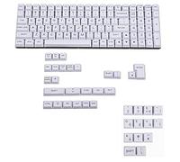 Laser Etched UK Italian Spain German ISO OEM Profile Thick PBT Keycap for MX Mechanical Keyboard YMD96 KBD75 104 87 61 (White UK ISO)