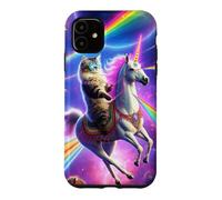 Laser Eyes Outer Space Cat Riding Llama Unicorn Ufo Tacos Case for iPhone 11