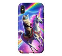 Laser Eyes Outer Space Cat Riding Llama Unicorn Ufo Tacos Case for iPhone X/XS