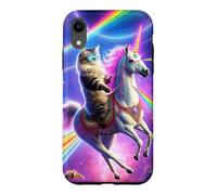 Laser Eyes Outer Space Cat Riding Llama Unicorn Ufo Tacos Case for iPhone XR
