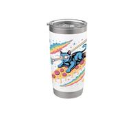 Laser Eyes Pizza Surfer Cat Retro Vaporwave Space Stainless Steel Insulated Tumbler