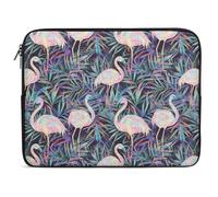 Laser Flamingos Tropical Plants Laptop Sleeve Case Computer Protective Briefcase Handbag Slim Cover Carrying Bag