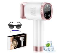 Laser Hair Removal Device, 21J IPL Hair Remval with Painless Ice Cooling Function, 9 Energy Levels Lazer Hair Removal for Women Face Leg Bikini Line and Full Body, Rose Gold