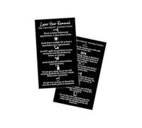Laser Hair Removal Pre/Post Treatment Care Instruction Cards | 50 Pack | Size 2x3.5" inch Business Card | Black with White Design