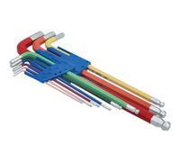 Laser 7869 Colour Coded Hex Key Set - Ball End 9pc